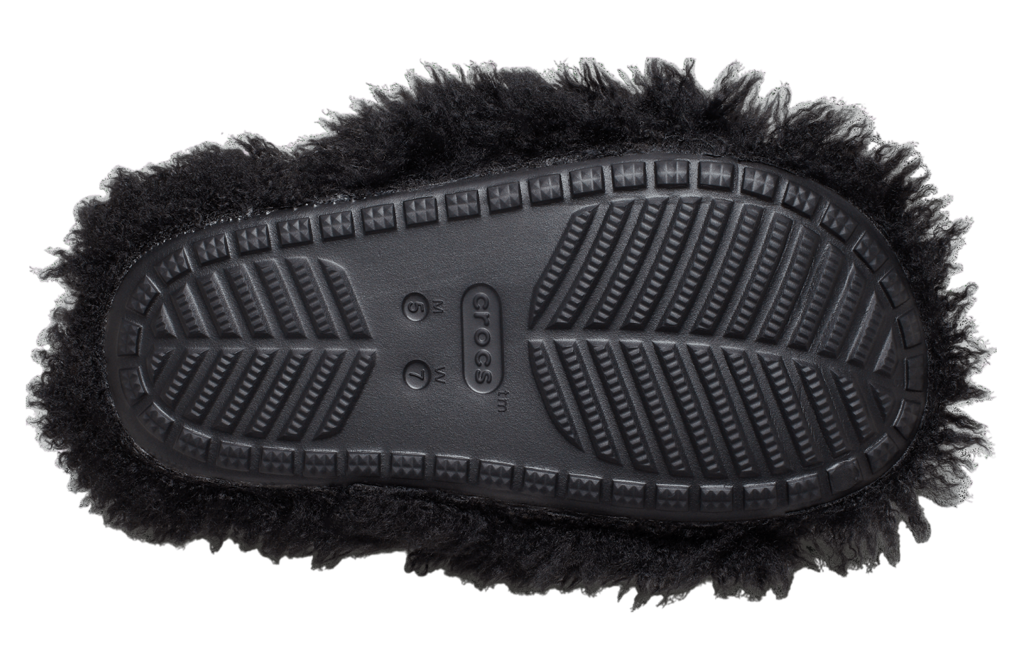 Crocs Classic Shaggy Fur Slide Black