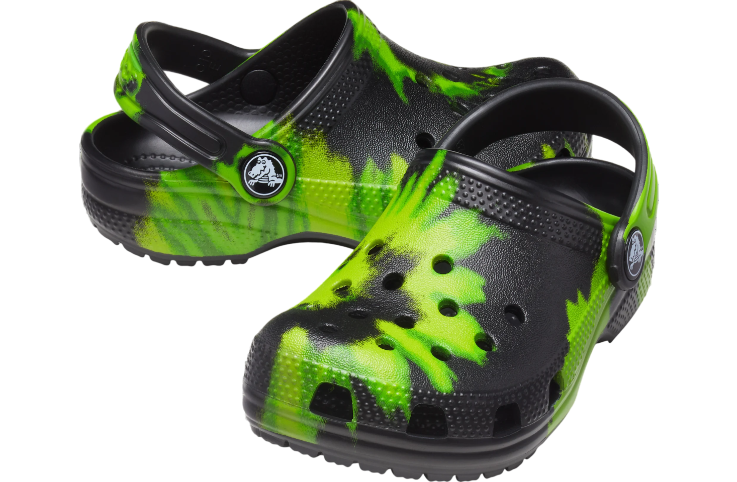 Crocs Classic Tie-Dye Graphic Clog GS Black / Lime Punch