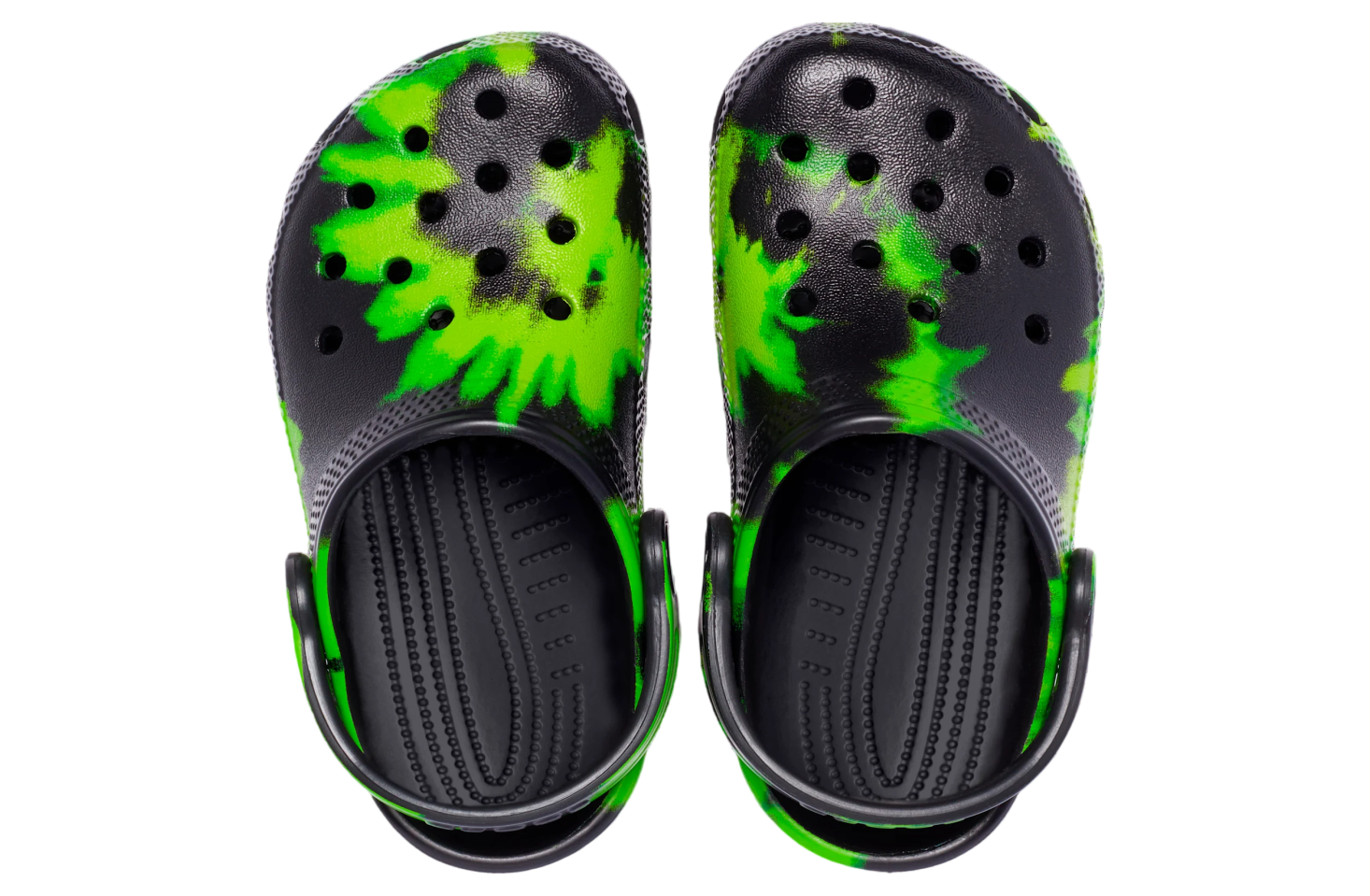 Crocs Classic Tie-dye Graphic Clog Gs Black / Lime Punch