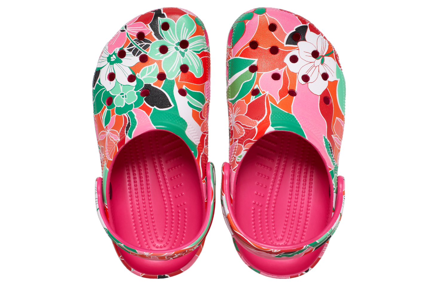 Crocs Classic Woodcut Floral Clog Dragon Fruit