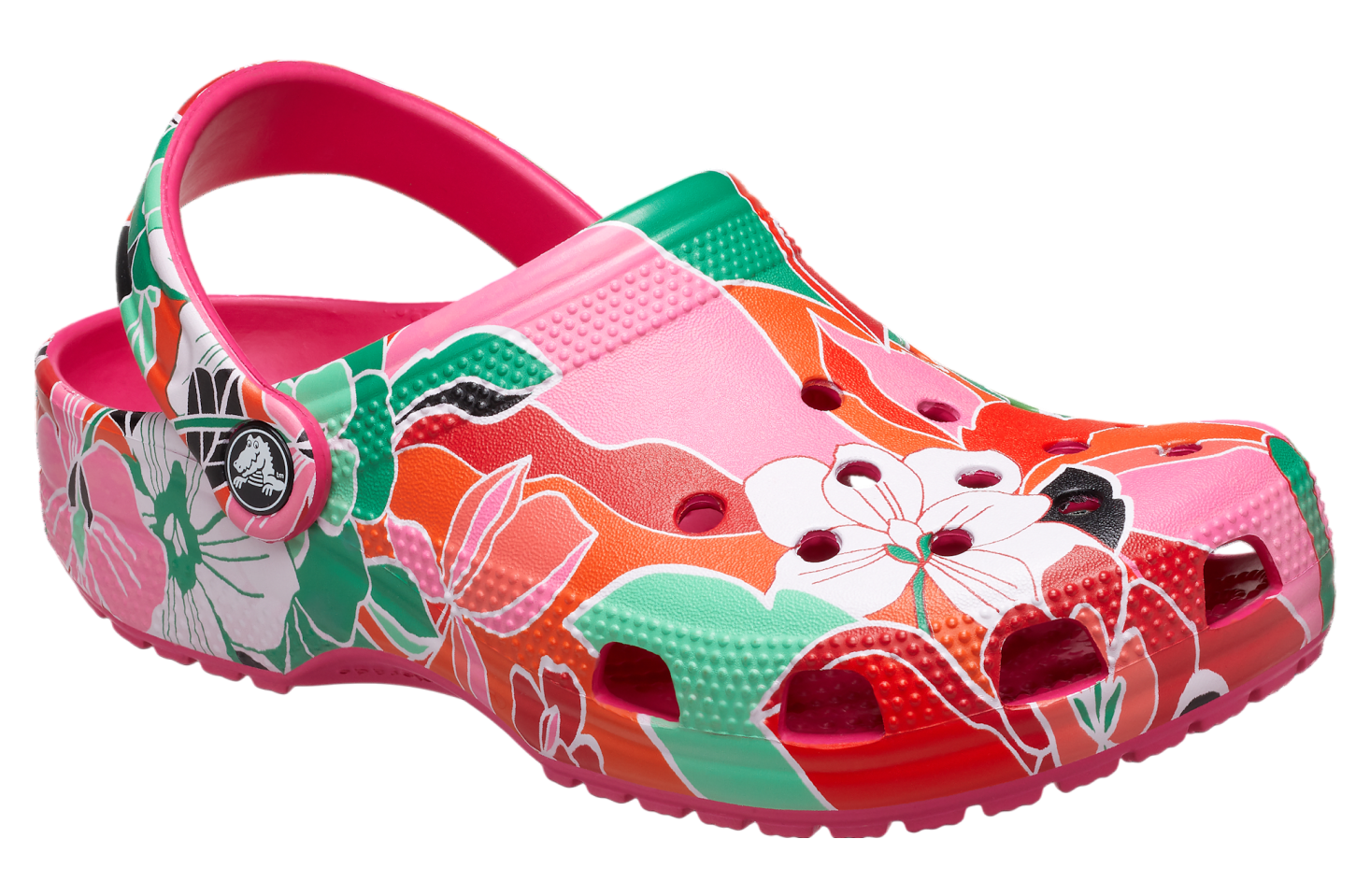 Crocs Classic Woodcut Floral Clog Dragon Fruit