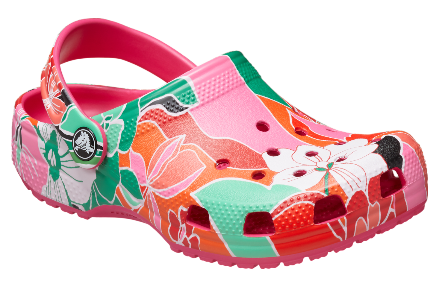 Crocs Classic Woodcut Floral Clog GS Dragon Fruit