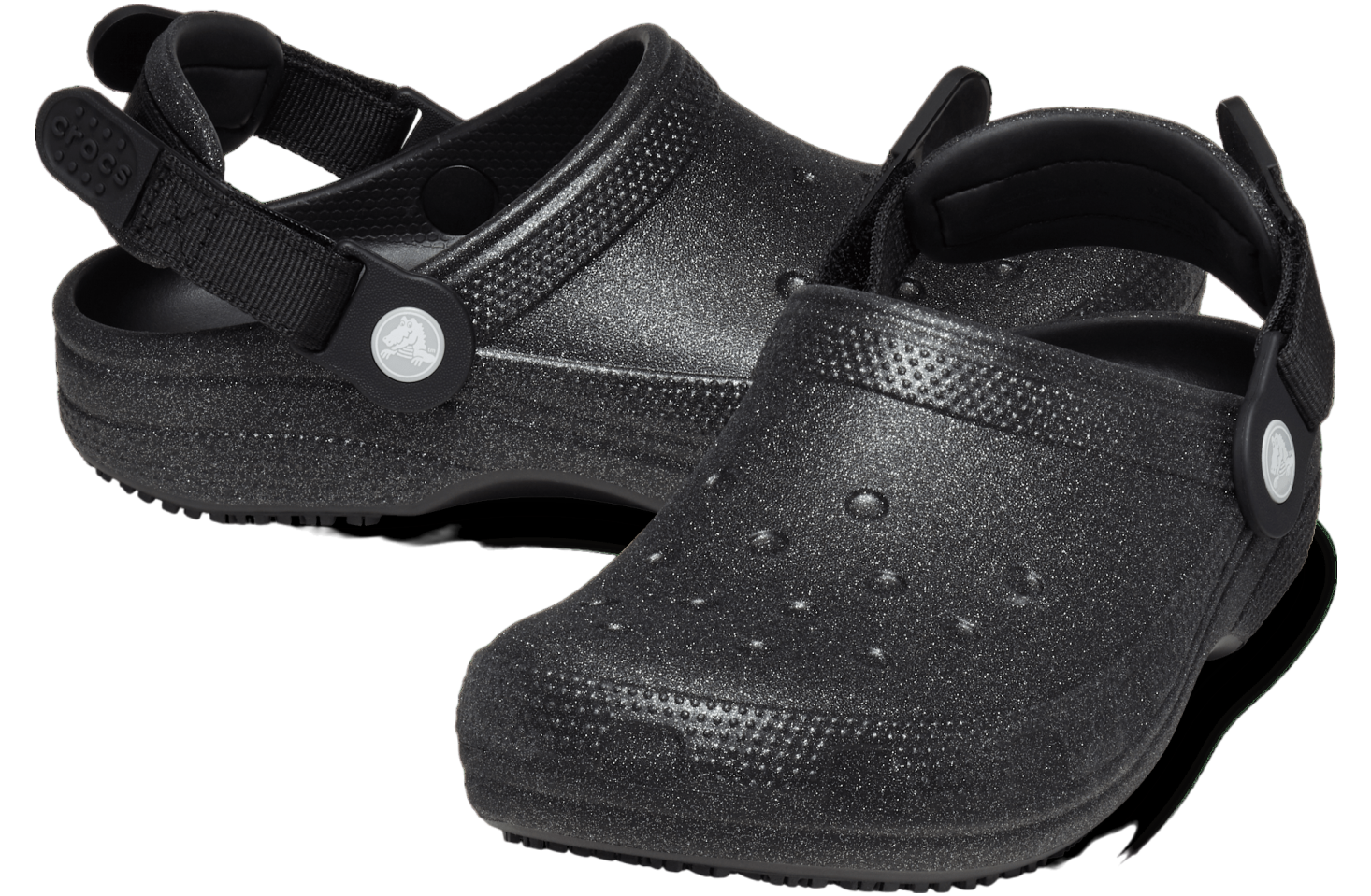 Crocs Classic Work Graphic Clog Black Glitter