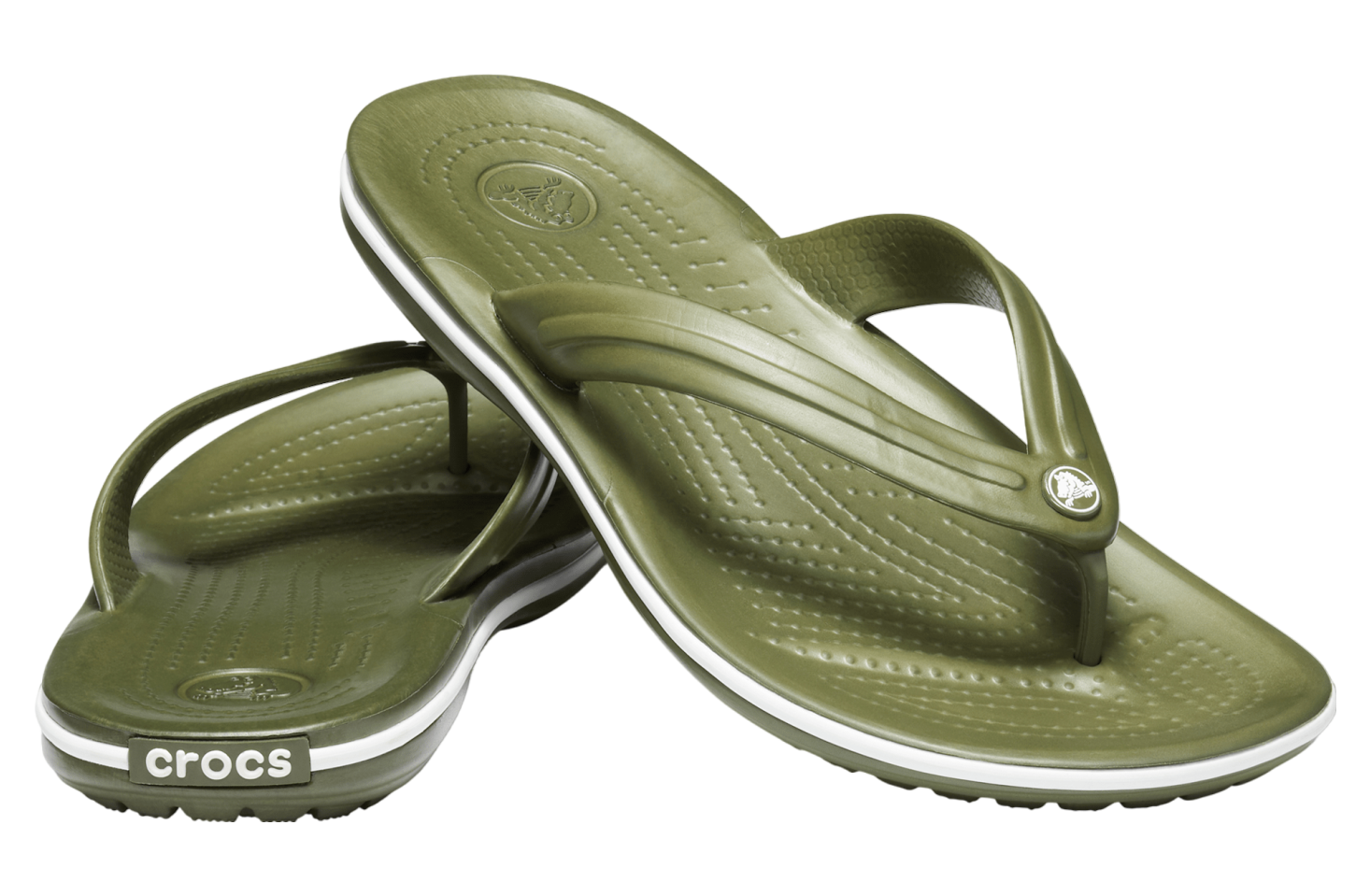 Crocs Crocband Flip Army Green / White