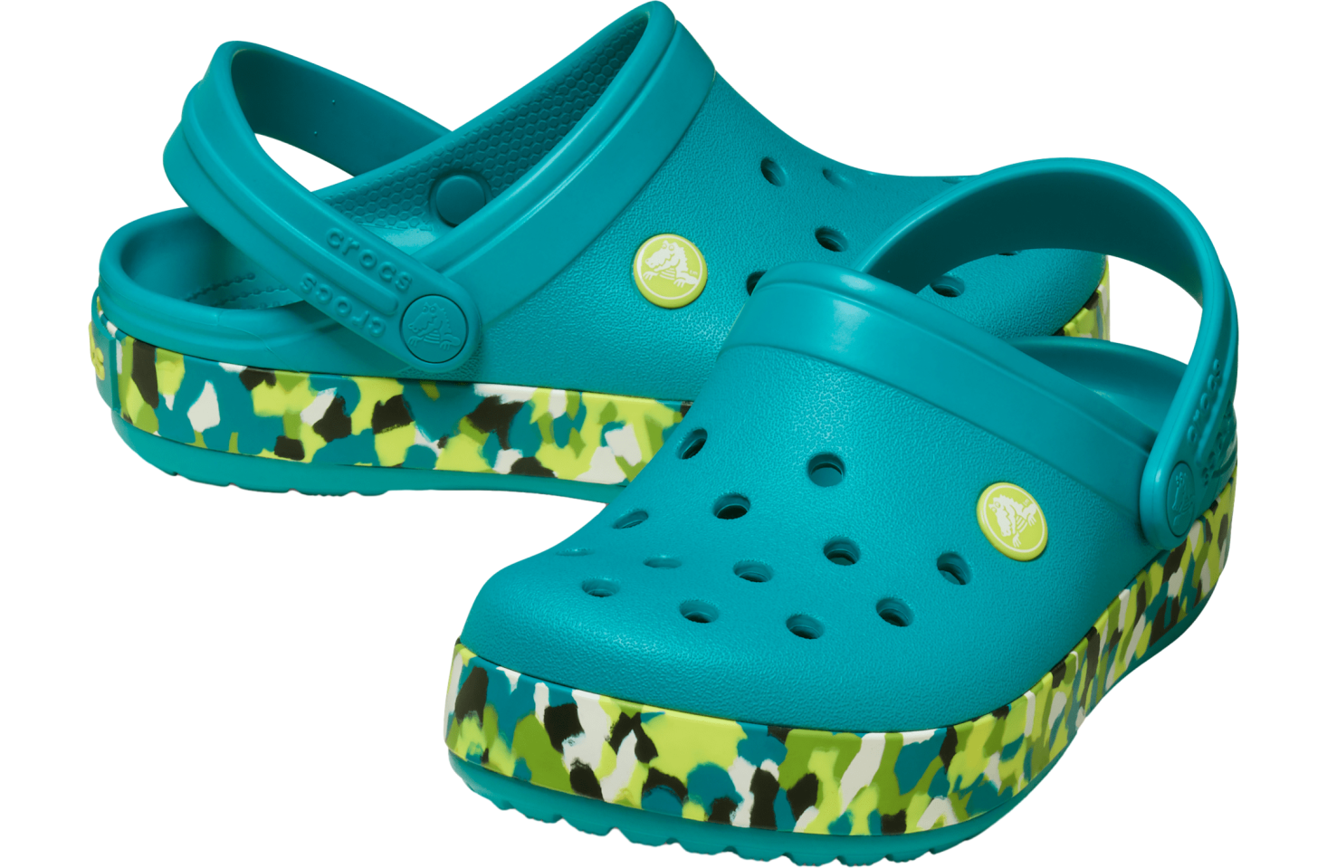 Crocs Crocband Glow Confetti Band Clog GS Turbo Teal / Multi