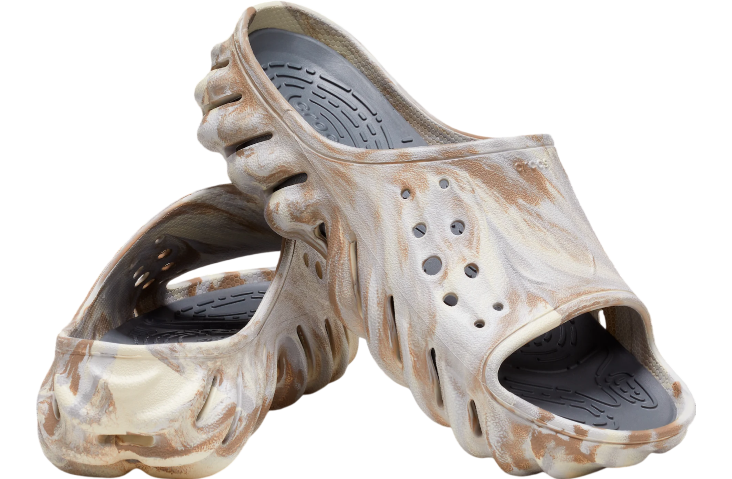 Crocs Echo Marbled Slide Bone / Multi