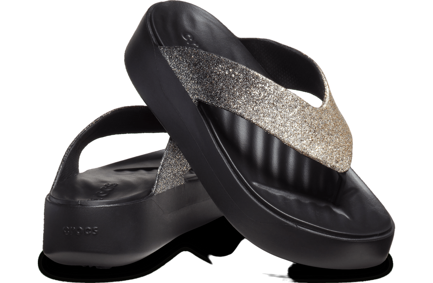 Crocs Getaway Chunky Glitter Platform Flip WMNS Black