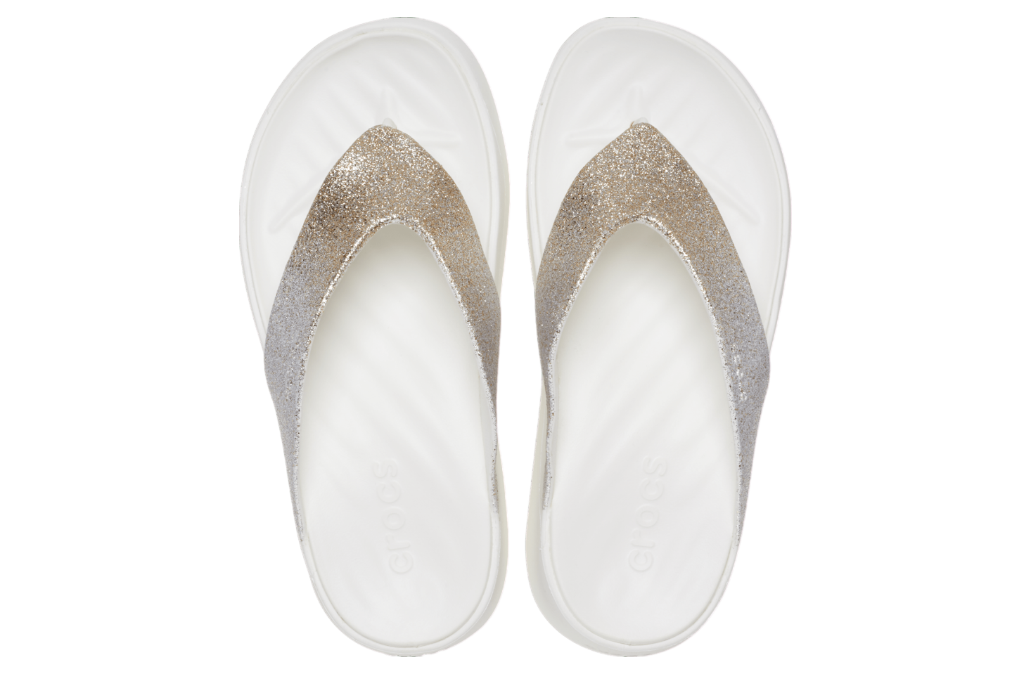 Crocs Getaway Chunky Glitter Platform Flip WMNS White