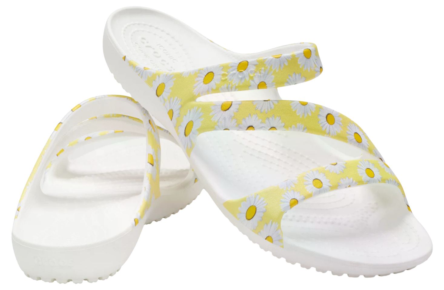Crocs Kadee II Graphic Sandal WMNS White / Yellow Daisy