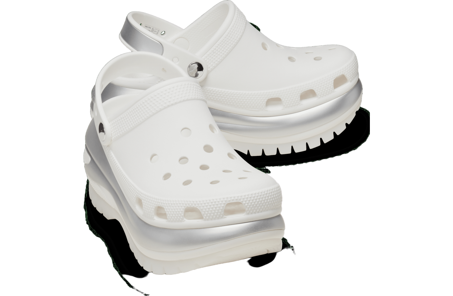 Crocs Mega Crush Metallic Clog White / Silver