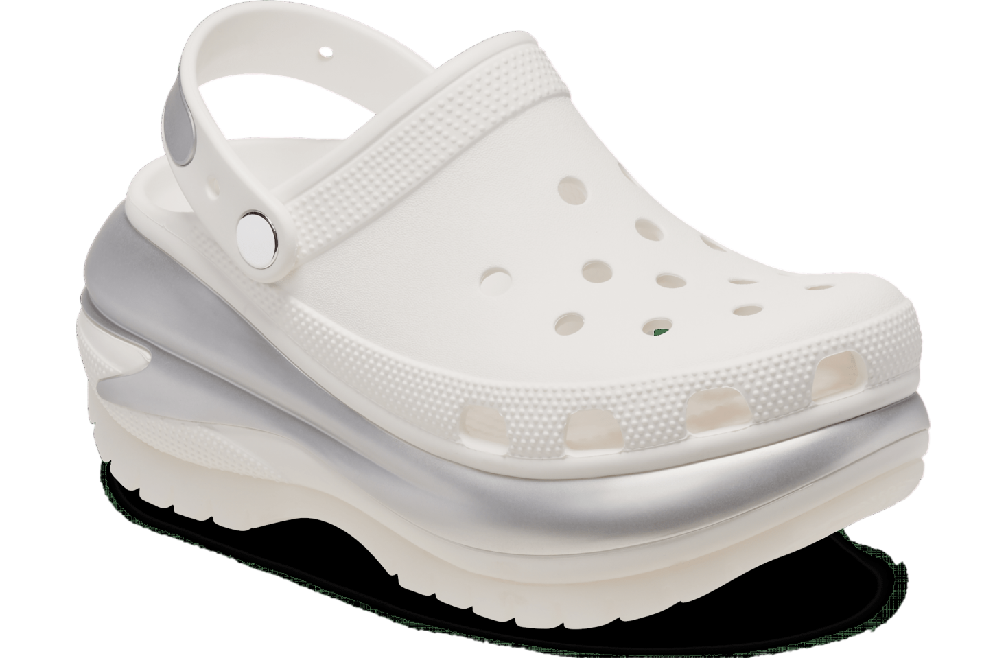 Crocs Mega Crush Metallic Clog White / Silver