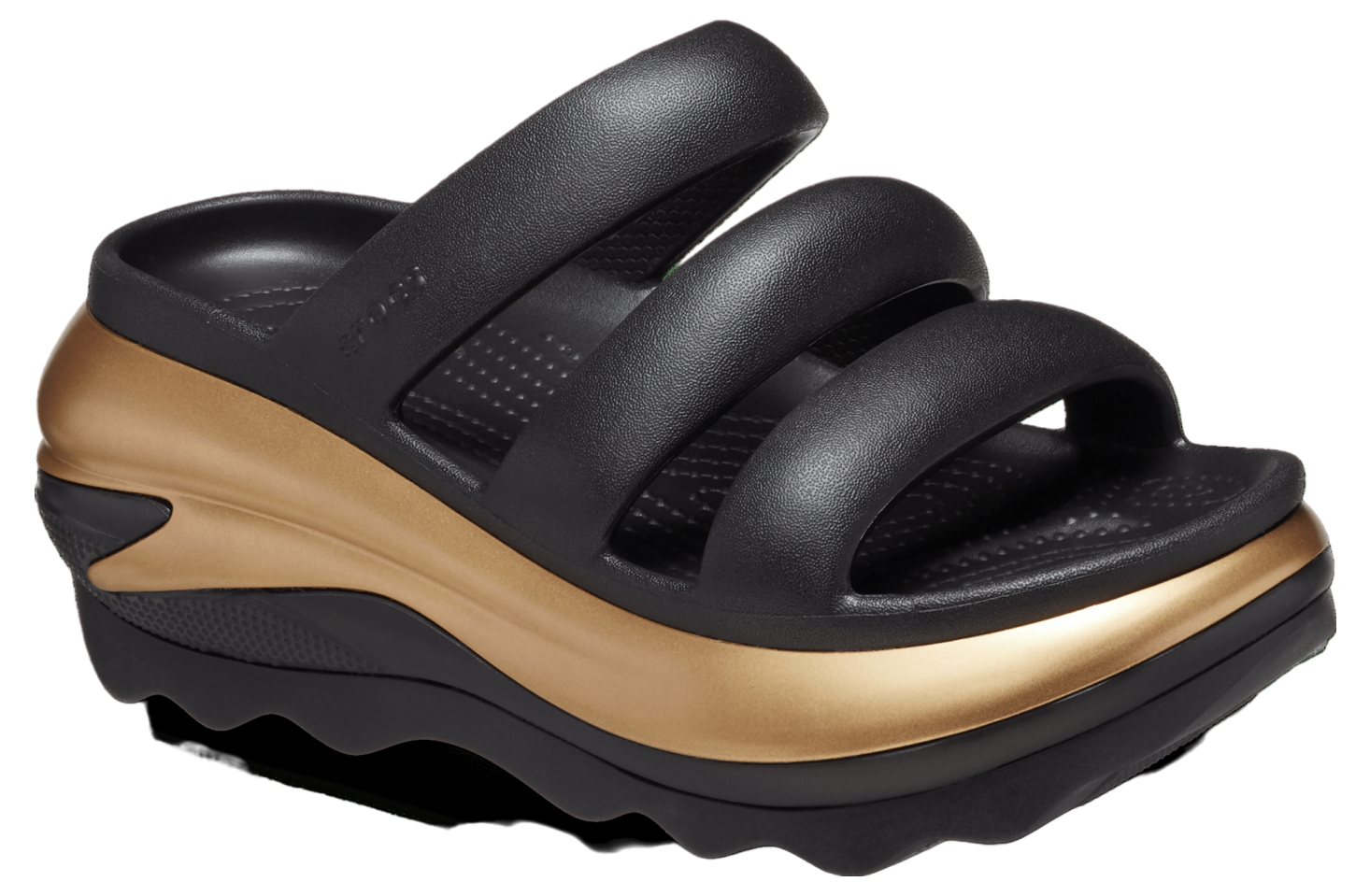 Crocs Mega Crush Metallic Triple Strap Black / Gold