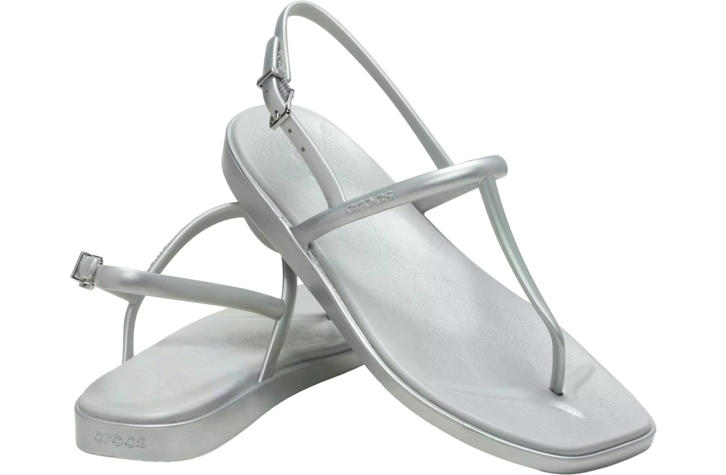 Crocs Miami Metallic Thong Flip WMNS Silver