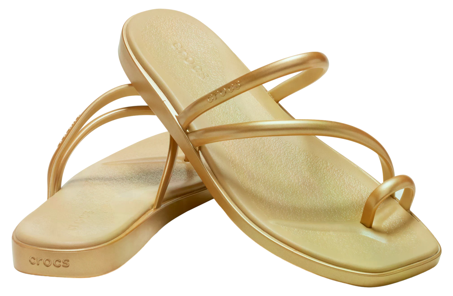 Crocs Miami Metallic Toe Loop Sandal WMNS Gold