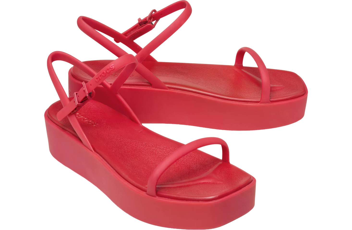 Crocs Miami Platform Y Strap Sandal WMNS Court Red
