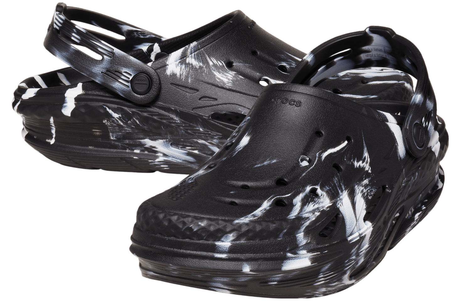 Crocs Off Grid Marbled Clog Black / White