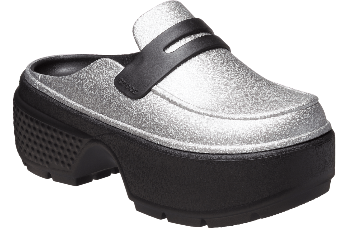 Crocs Stomp Metallic Loafer Silver / Black