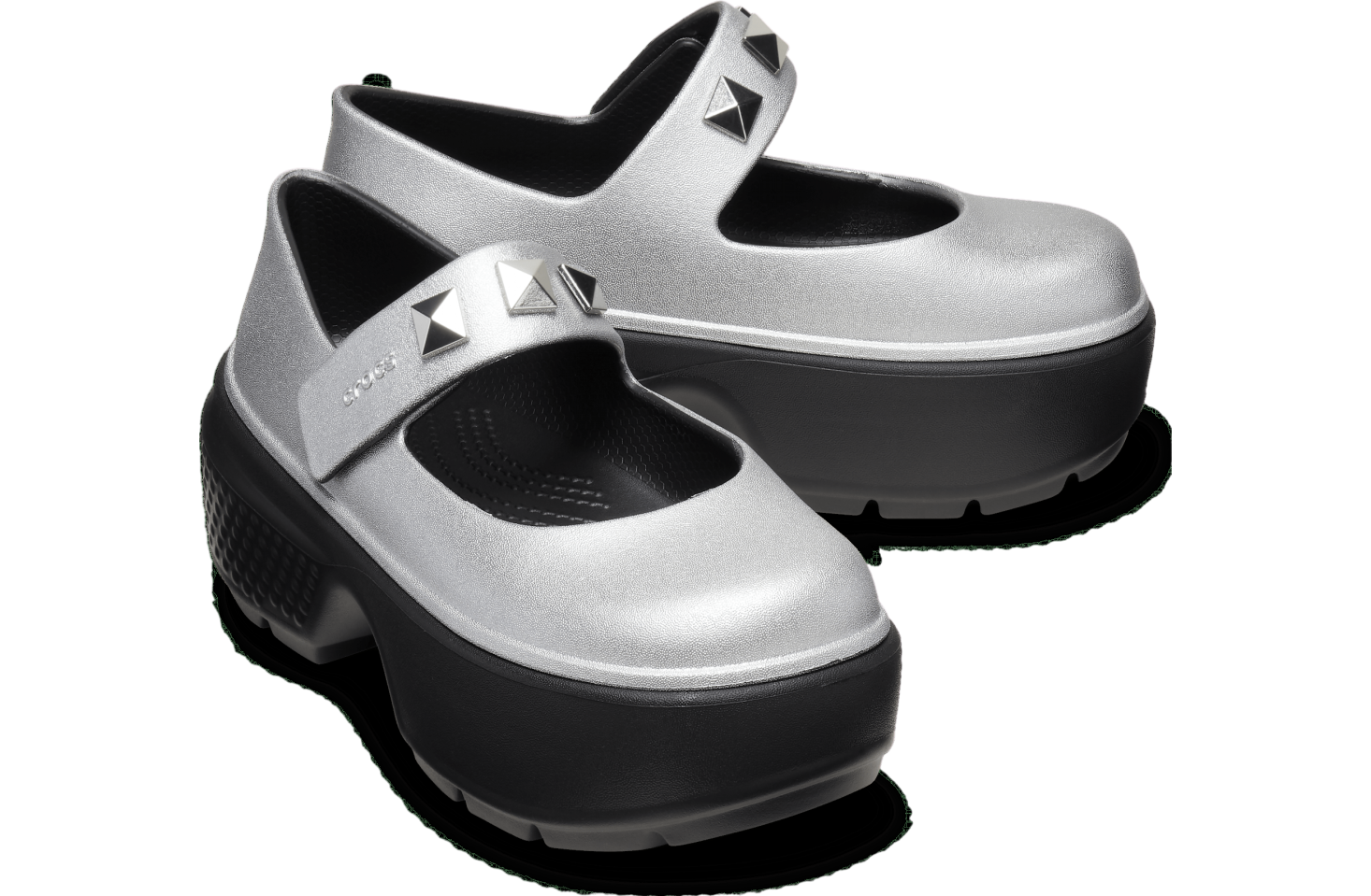 Crocs Stomp Metallic Mary Jane Silver