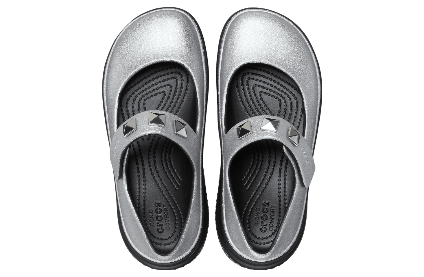 Crocs Stomp Metallic Mary Jane Silver