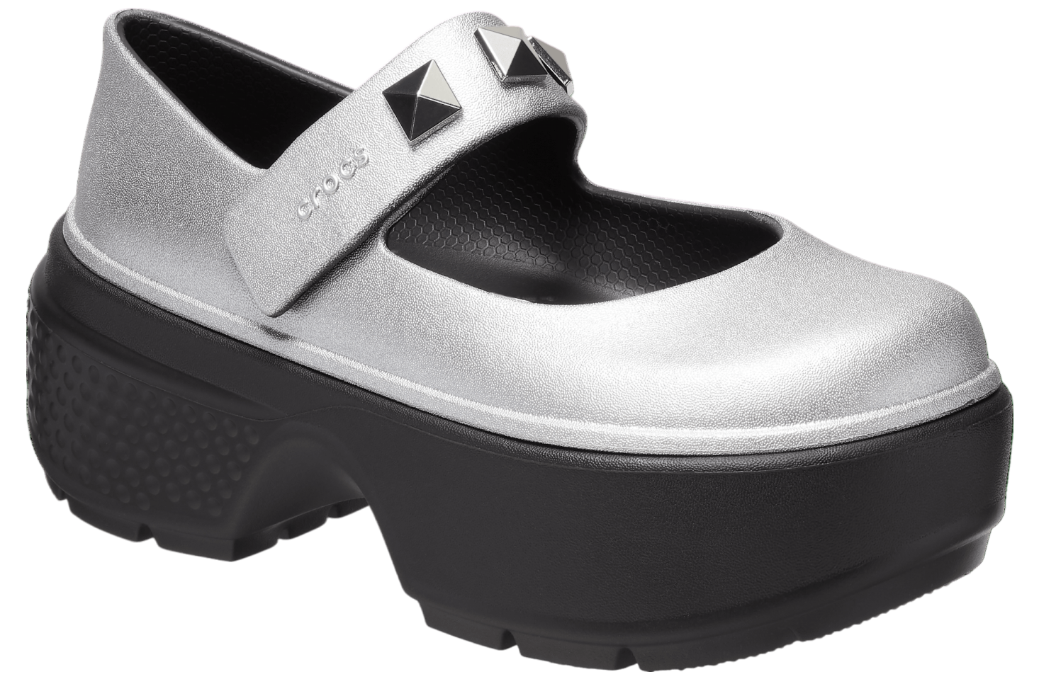 Crocs Stomp Metallic Mary Jane Silver