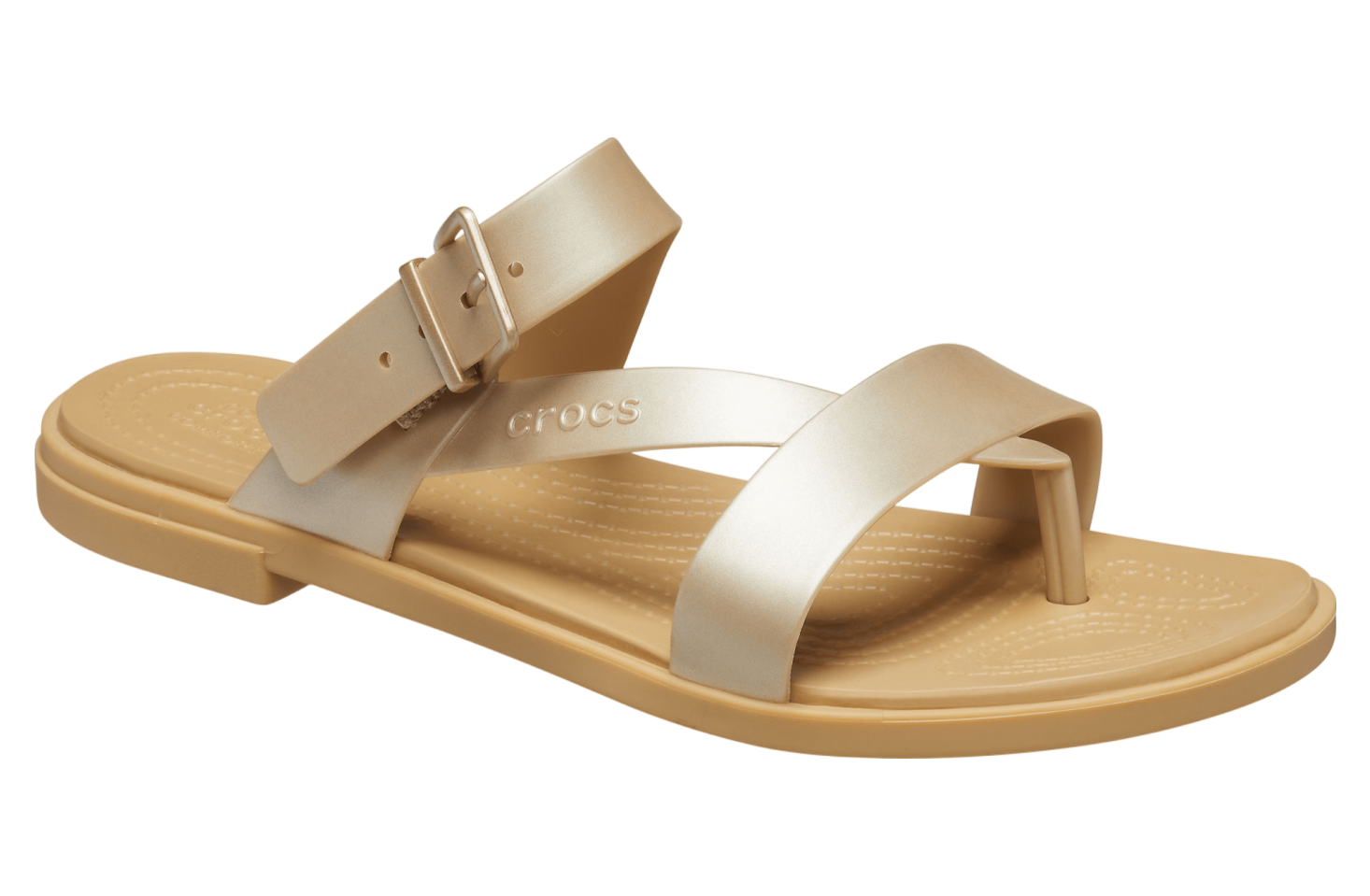 Crocs Tulum Metallic Toe Post Sandal WMNS Metallic Champagne