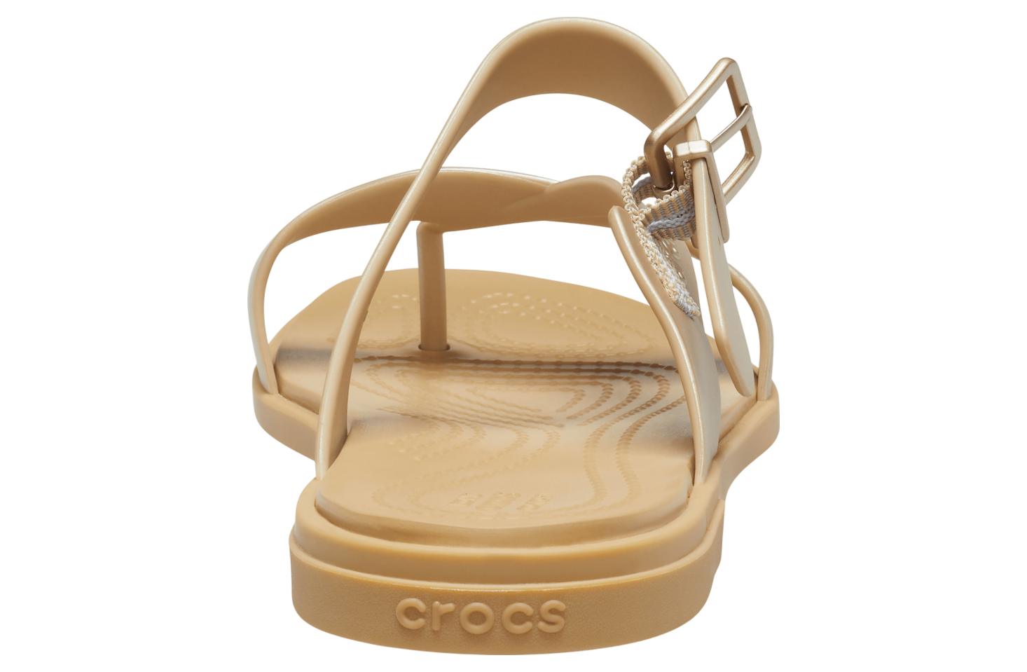 Crocs Tulum Metallic Toe Post Sandal WMNS Metallic Champagne