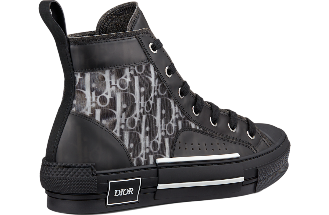 Dior B23 High Black / White Canvas / Black Calfskin