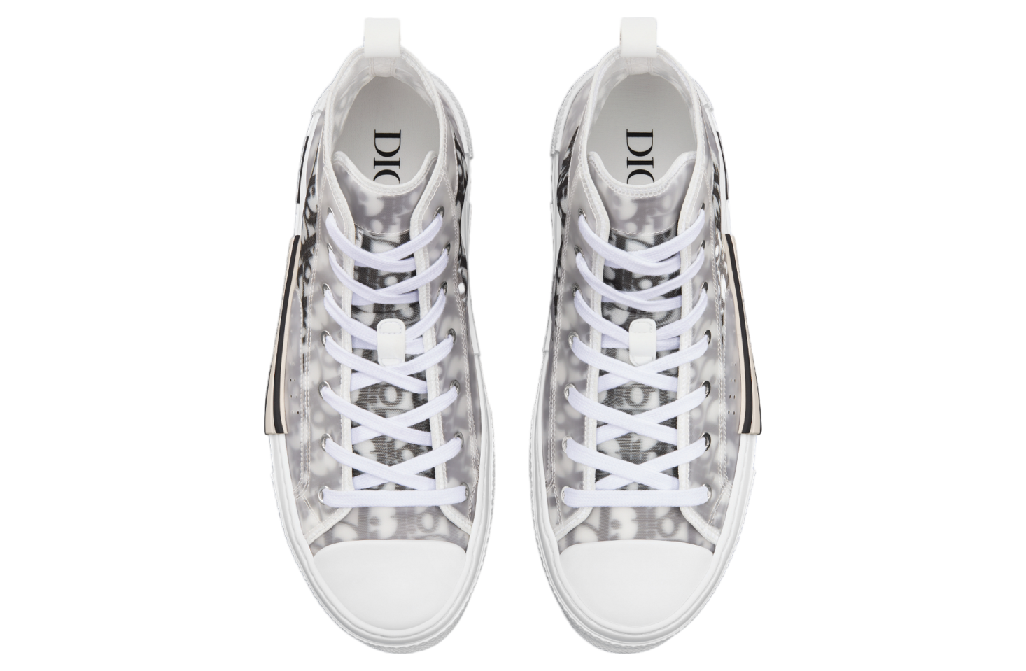 Dior B23 High White / Black Oblique Canvas