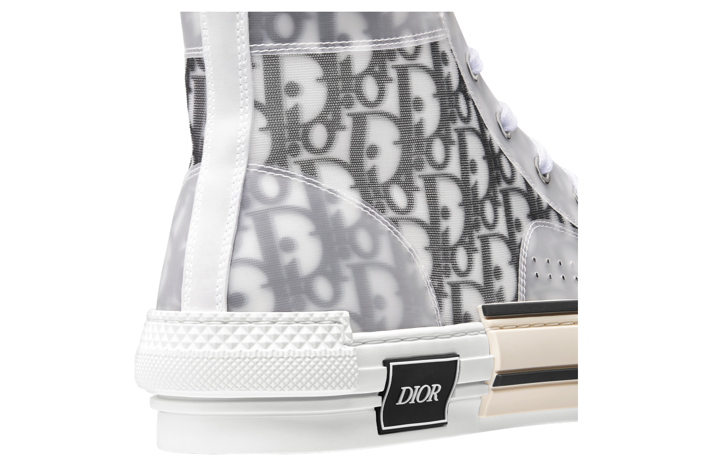 Dior B23 High White / Black Oblique Canvas