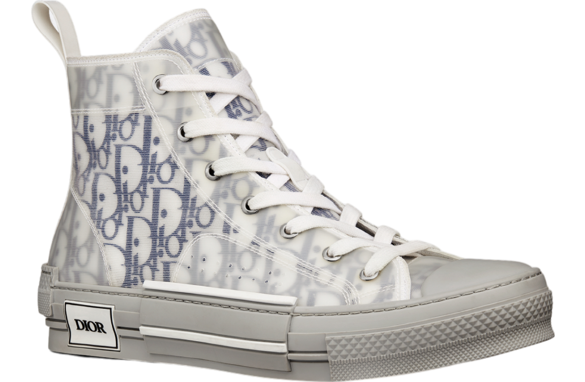 Dior B23 High White / Navy Blue Oblique Canvas