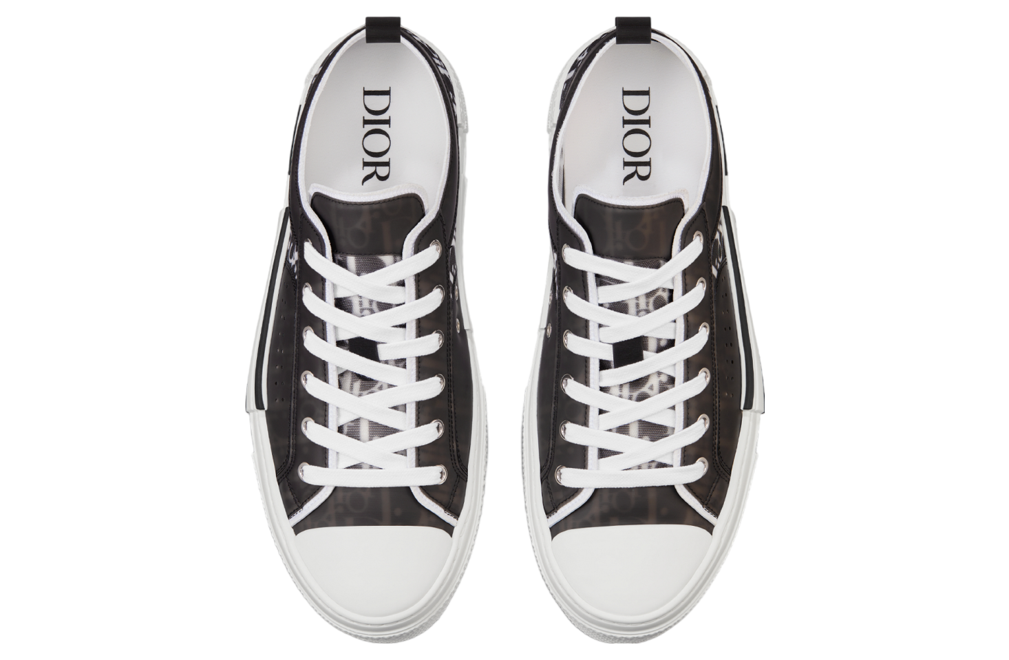 Dior B23 Low Black / White Oblique Canvas