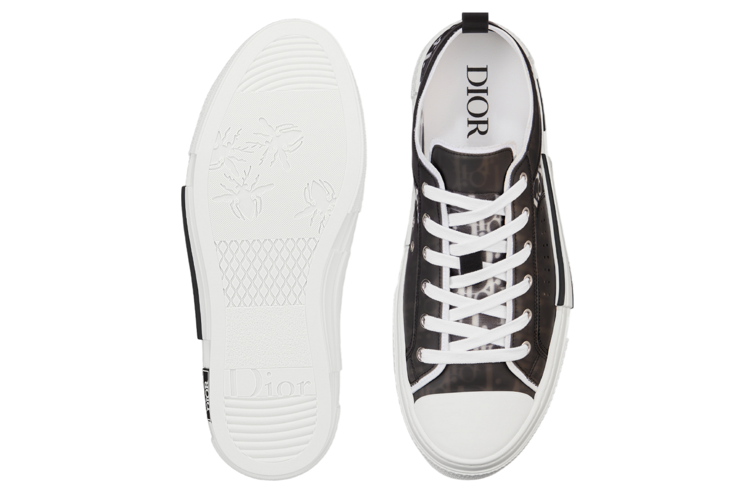 Dior B23 Low Black / White Oblique Canvas