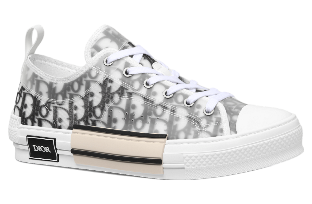 Dior B23 Low White / Black Oblique Canvas