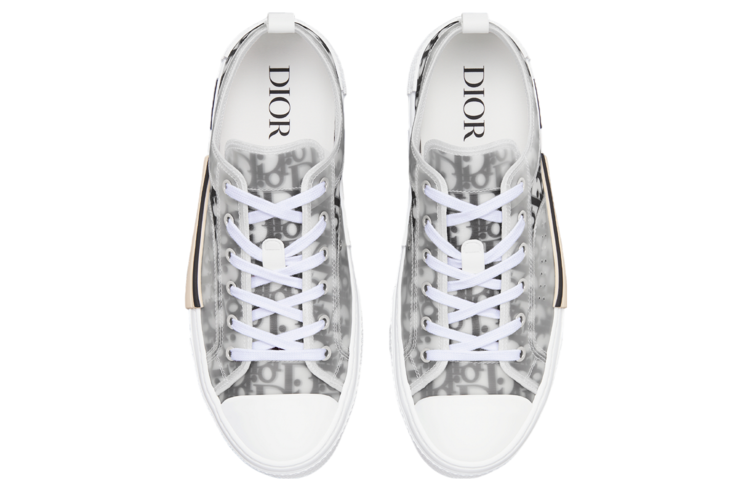 Dior B23 Low White / Black Oblique Canvas