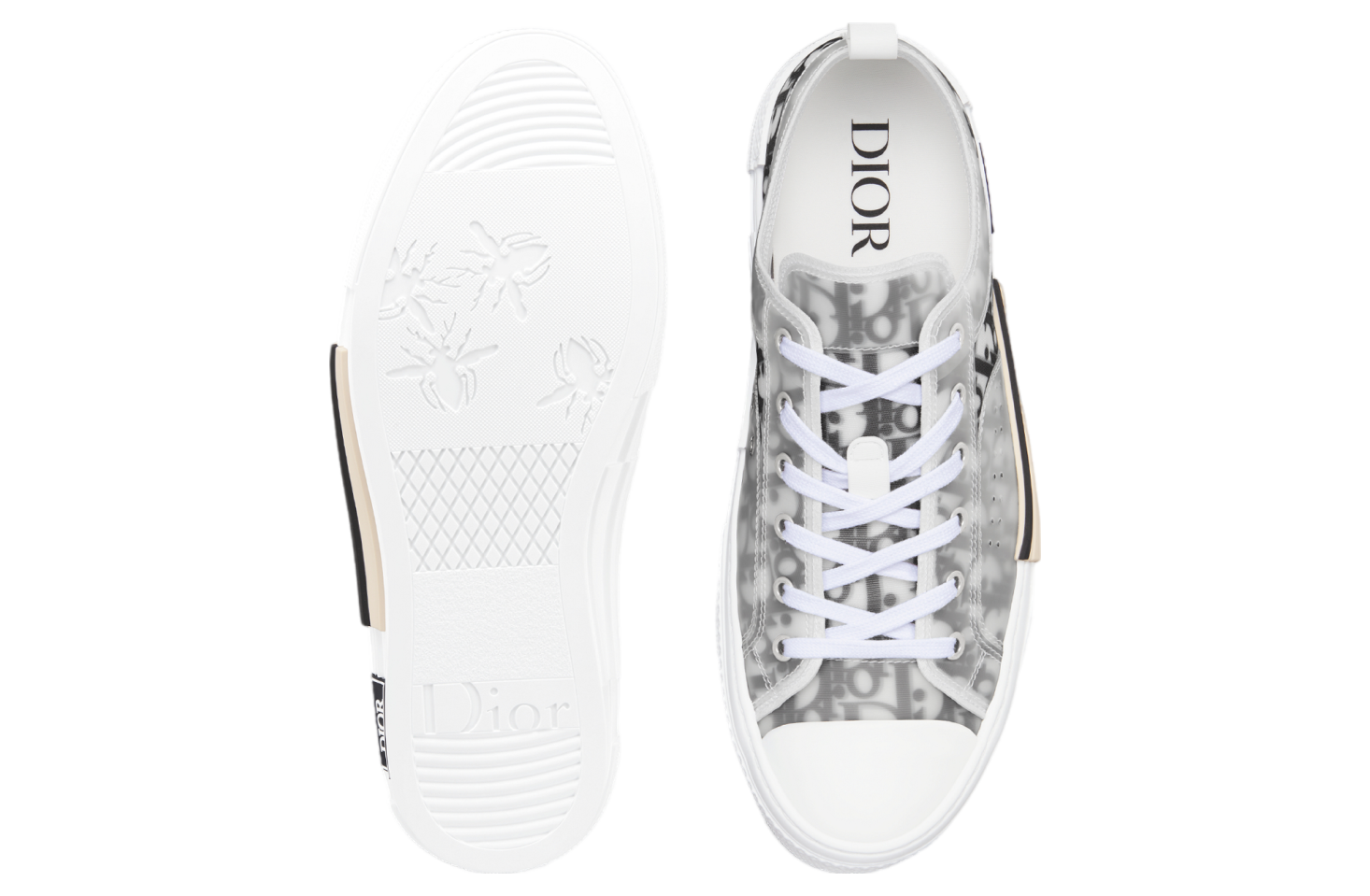 Dior B23 Low White / Black Oblique Canvas