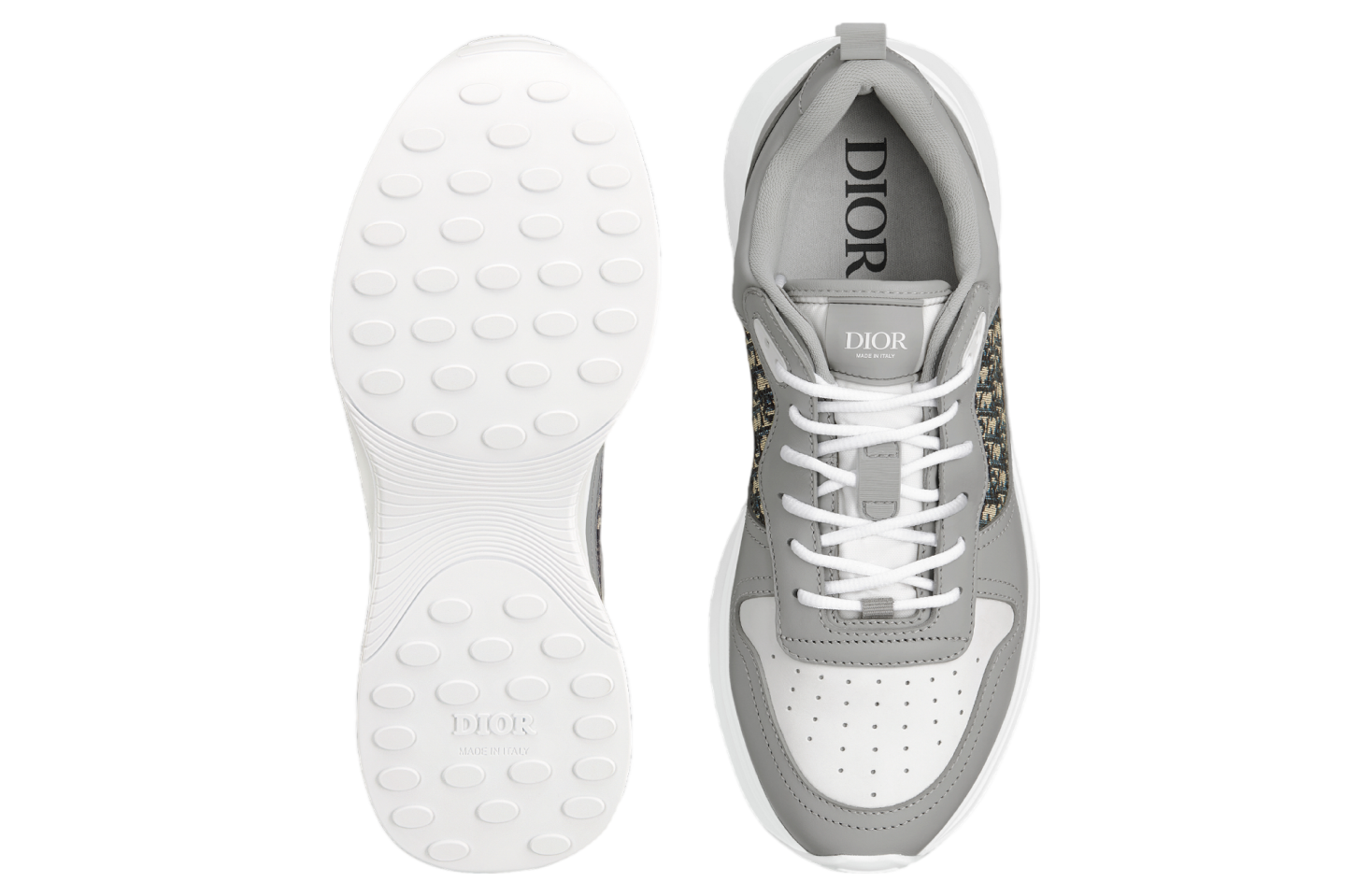 Dior B25 Runner Gray / White Smooth Calfskin