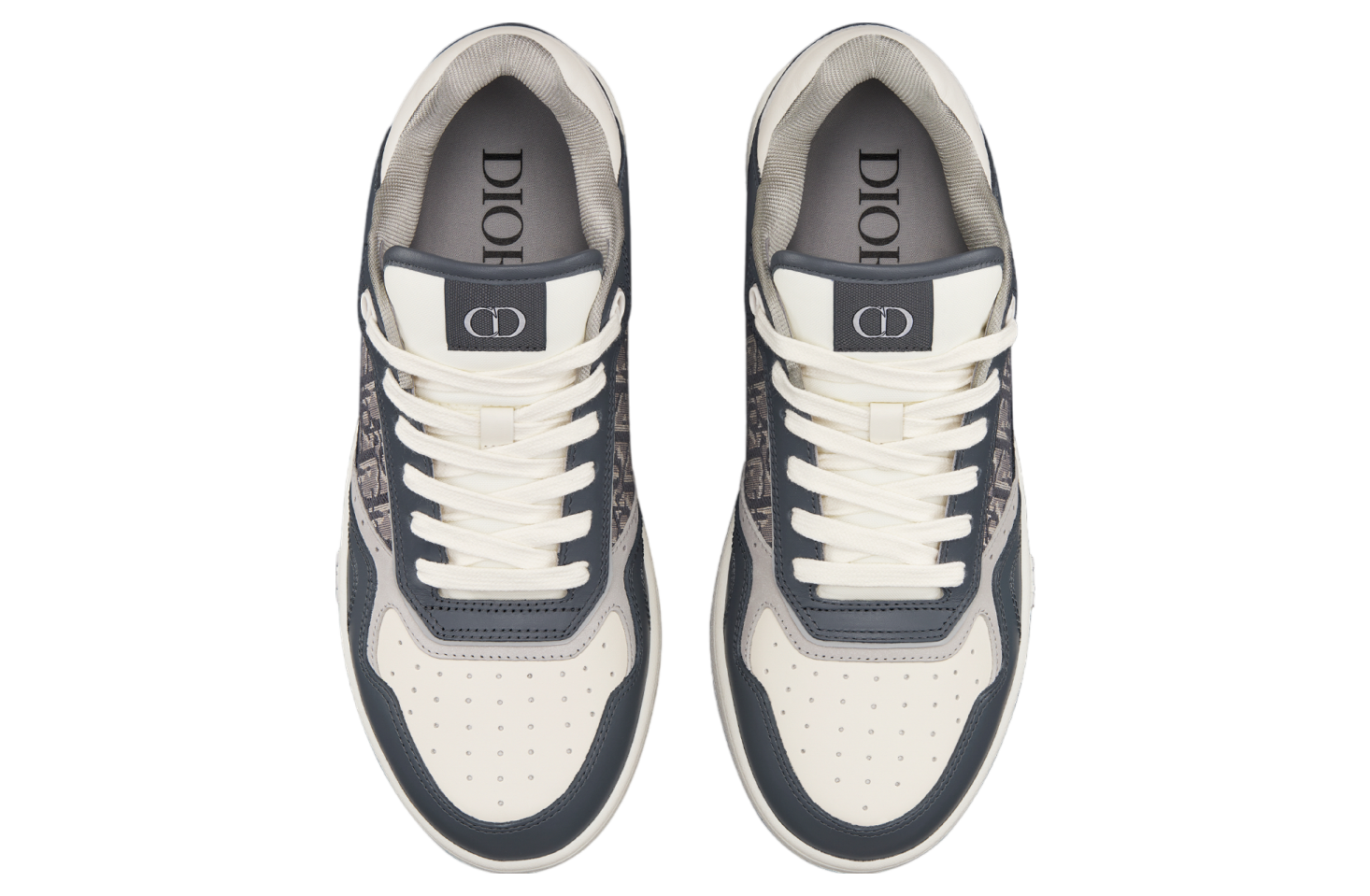 Dior B27 Low Deep Gray / Cream Smooth Calfskin