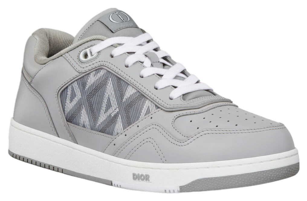 Dior B27 Low Gray Smooth Calfskin / Gray Coated Cotton Canvas