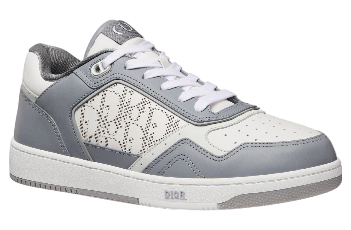 Dior B27 Low Gray Smooth Calfskin / White Oblique Galaxy Leather