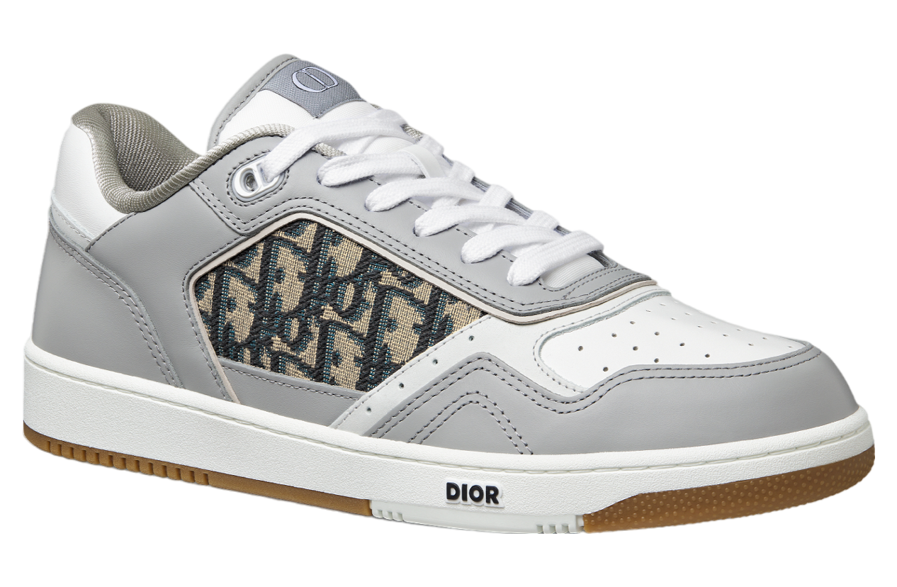 Dior B27 Low Gray / White Smooth Calfskin