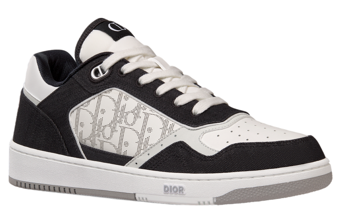 Dior B27 Low White Smooth Calfskin / Black Denim