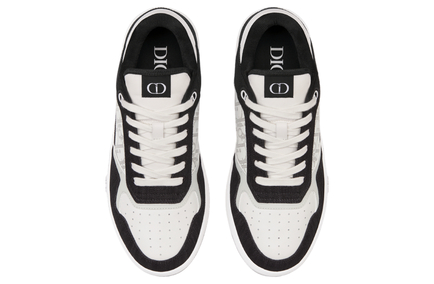 Dior B27 Low White Smooth Calfskin / Black Denim