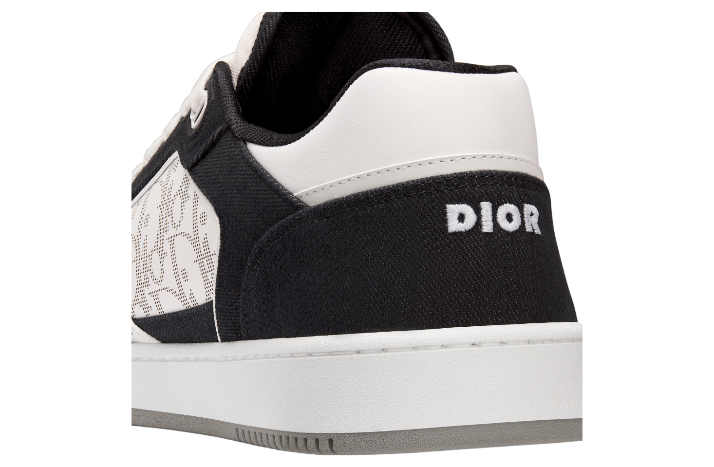 Dior B27 Low White Smooth Calfskin / Black Denim