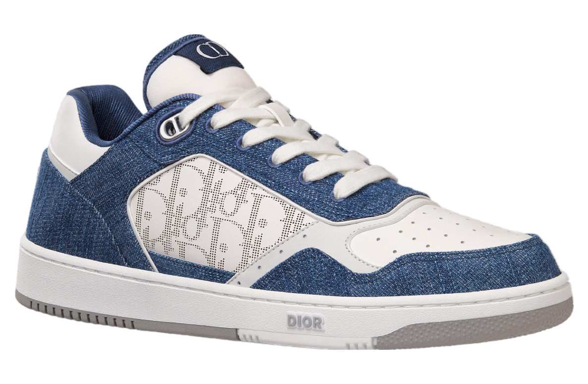 Dior B27 Low White Smooth Calfskin / Blue Denim