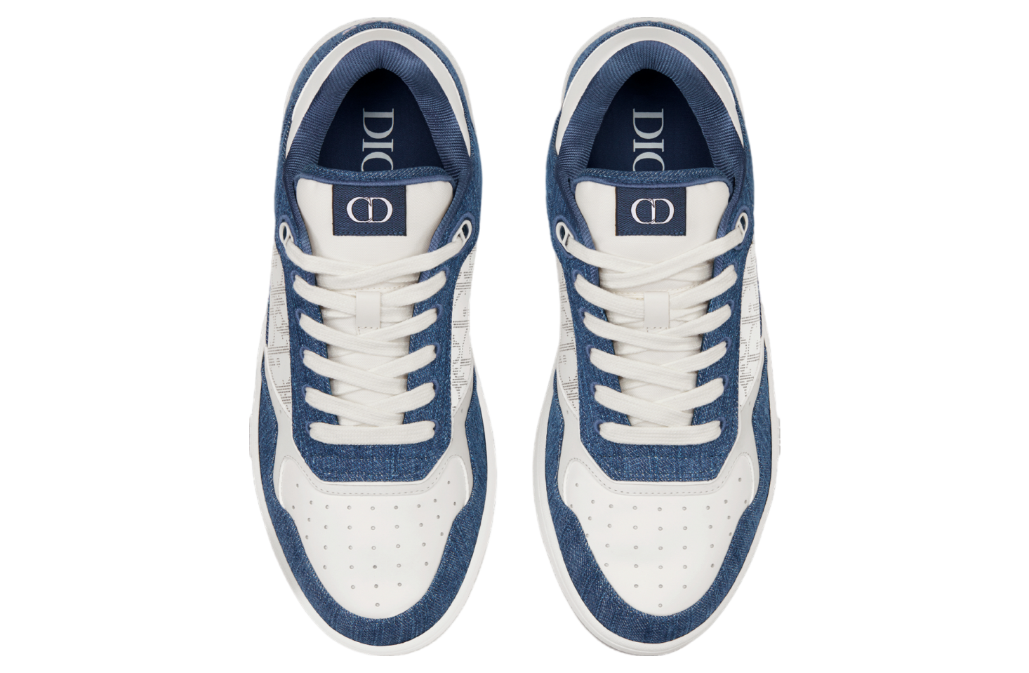 Dior B27 Low White Smooth Calfskin / Blue Denim