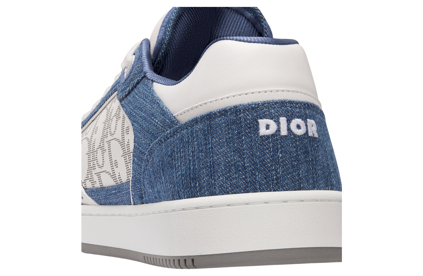 Dior B27 Low White Smooth Calfskin / Blue Denim