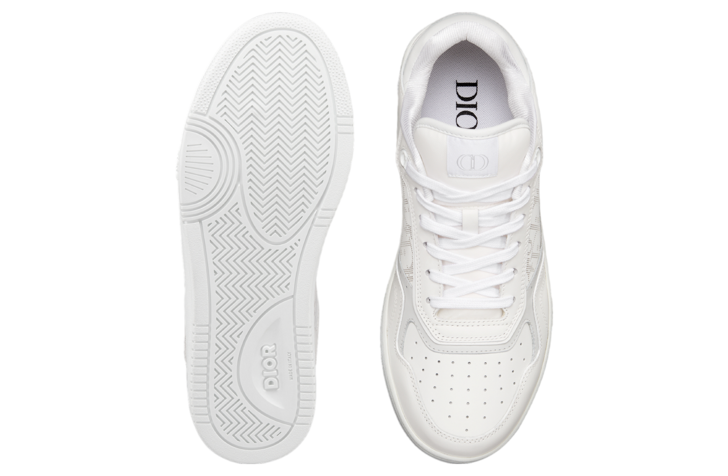 Dior B27 Low White Smooth Calfskin / Oblique Galaxy Leather