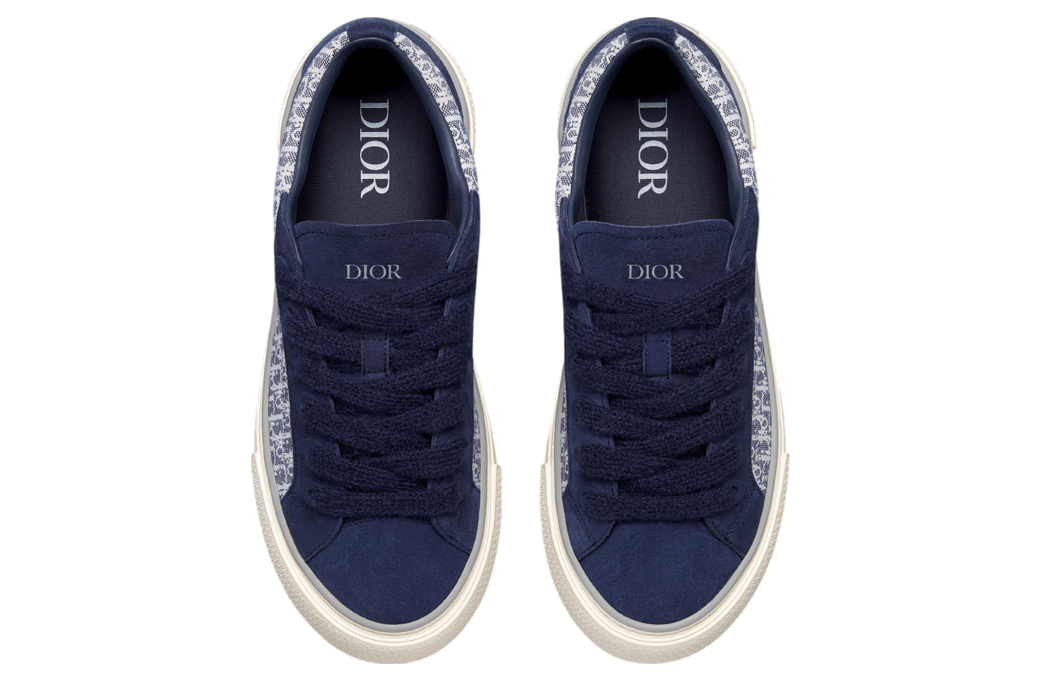 Dior B33 Navy Blue Oblique Jacquard / Suede