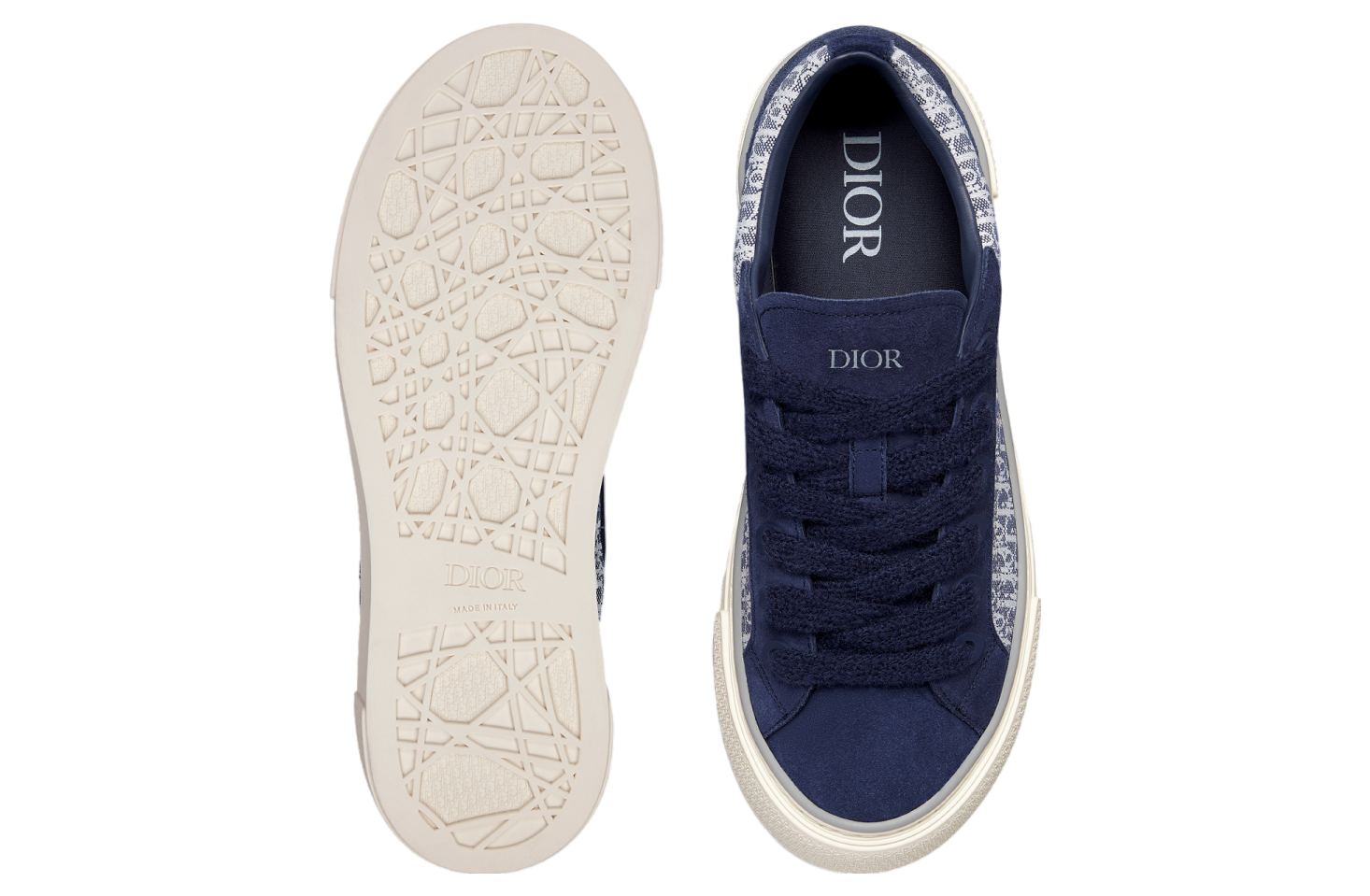 Dior B33 Navy Blue Oblique Jacquard / Suede