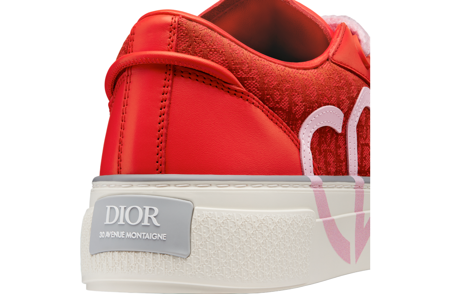 Dior B33 Red Smooth Calfskin / Red Oblique Jacquard